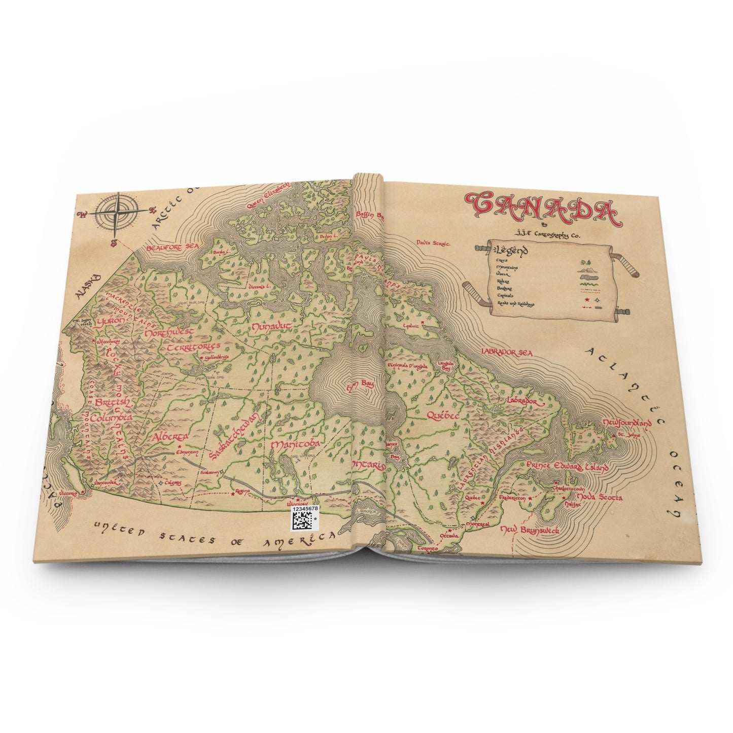 Canada Map Hardcover Journal Matte