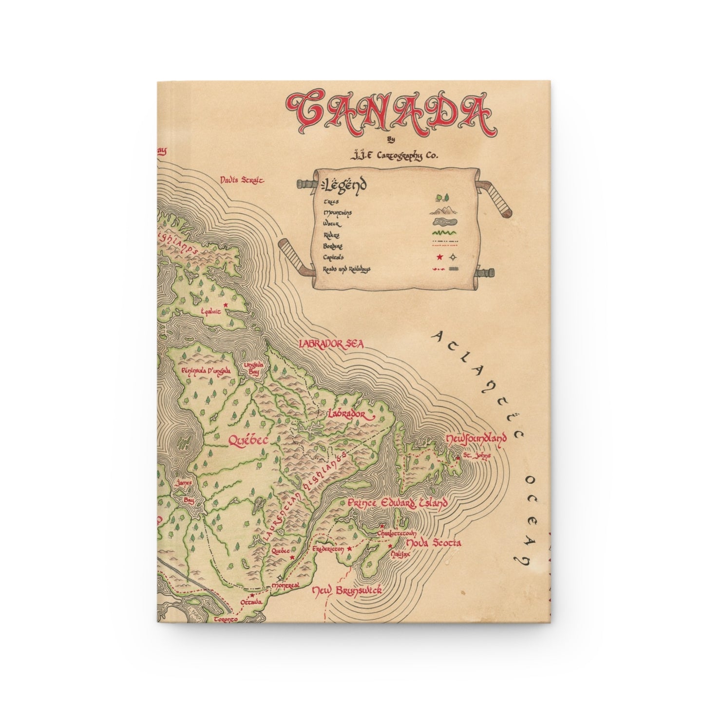 Canada Map Hardcover Journal Matte