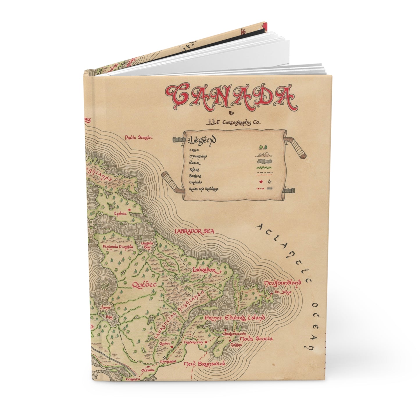 Canada Map Hardcover Journal Matte