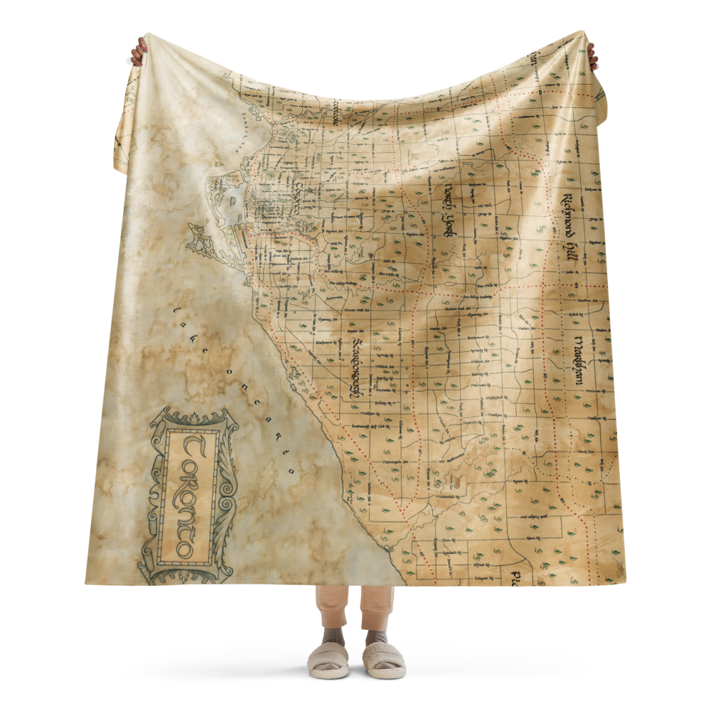 Toronto Map Sherpa Blanket