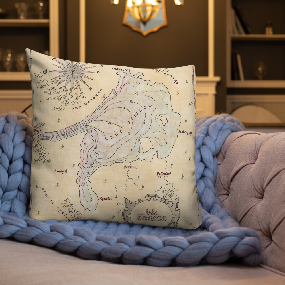 Lake Simcoe 'Pink Depth' Premium Pillow