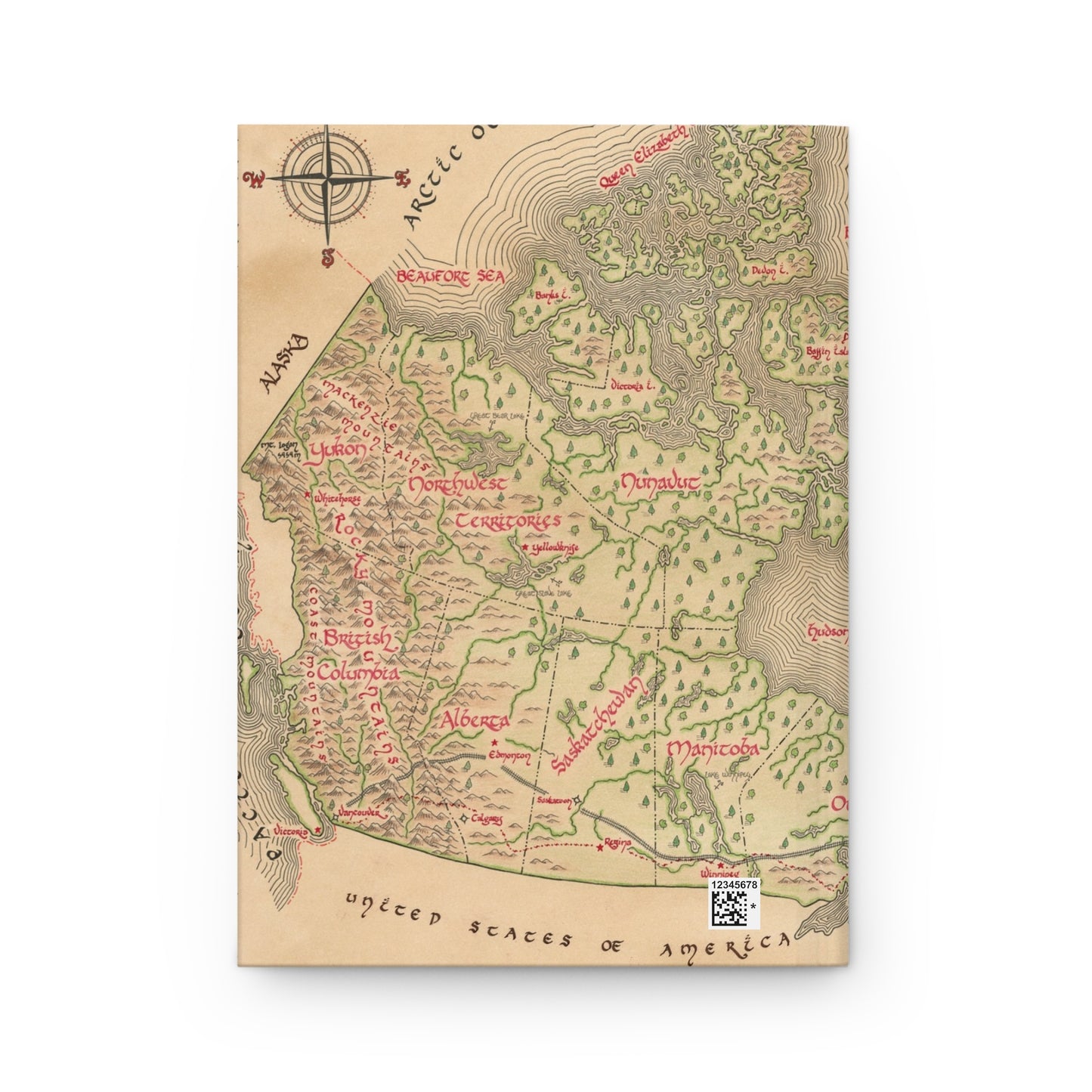 Canada Map Hardcover Journal Matte